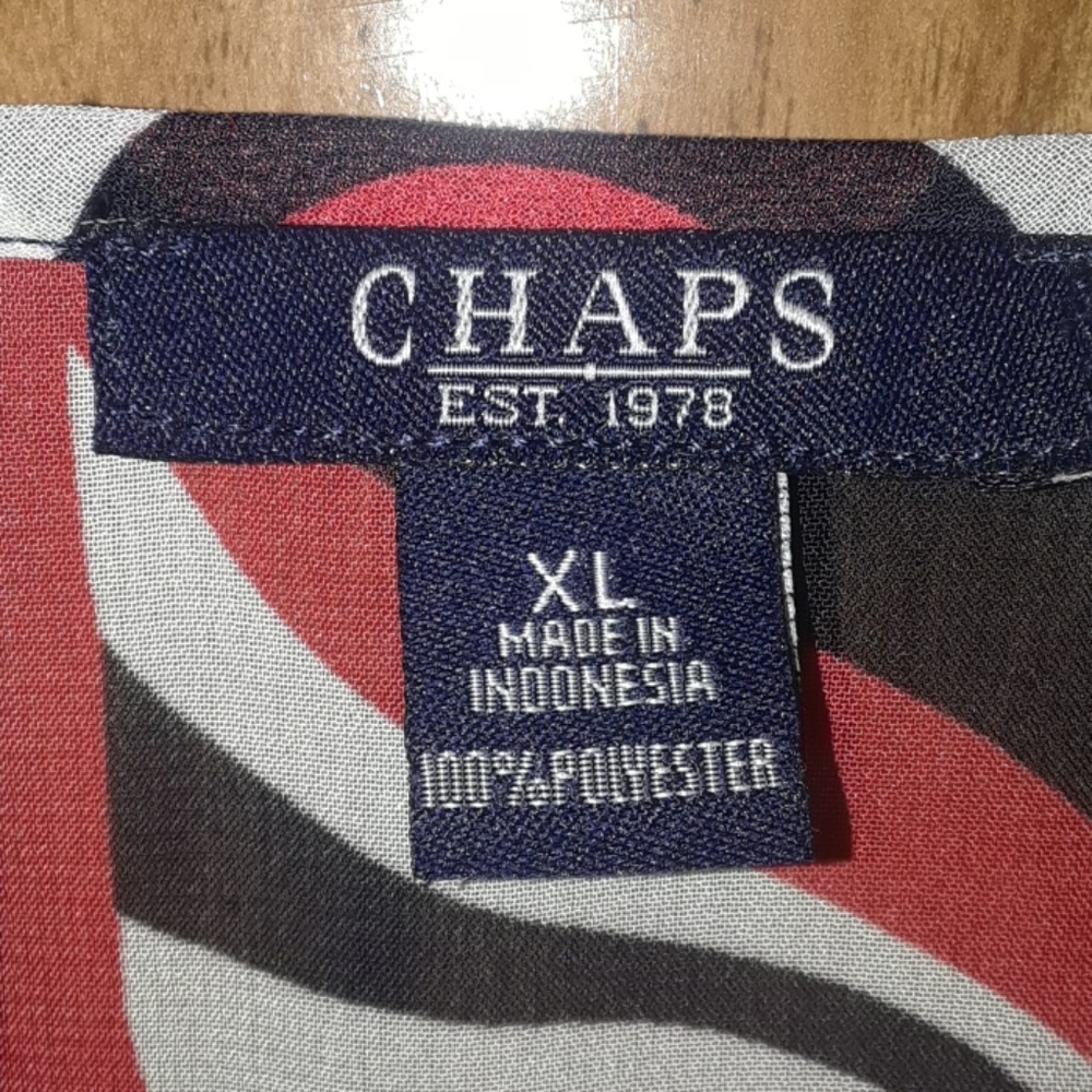 Chaps Plus Sized Sheer Woman's Pattern Blouse - image 4